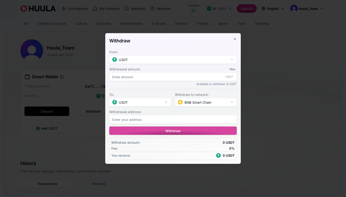 How to make a crypto withdrawal to external wallet